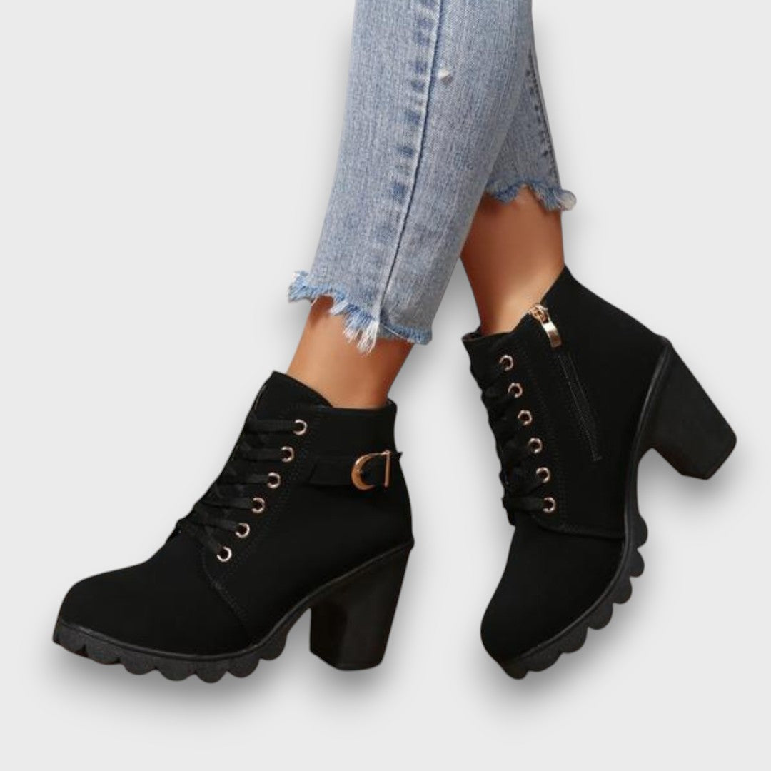 Ayla™ | Lace-Up Buckle Ankle Boots