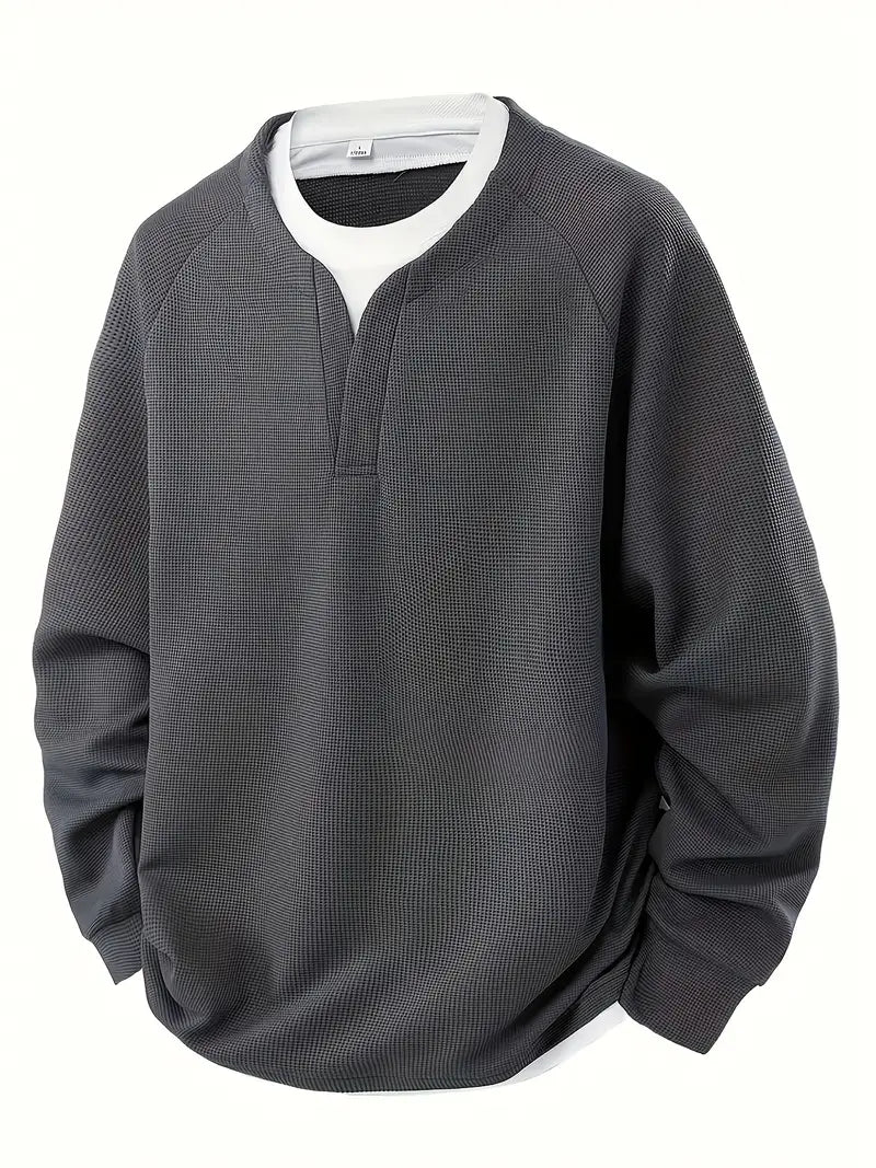 Men's Logan Everyday Layered Long Sleeve Waffle Knit Thermal Shirt