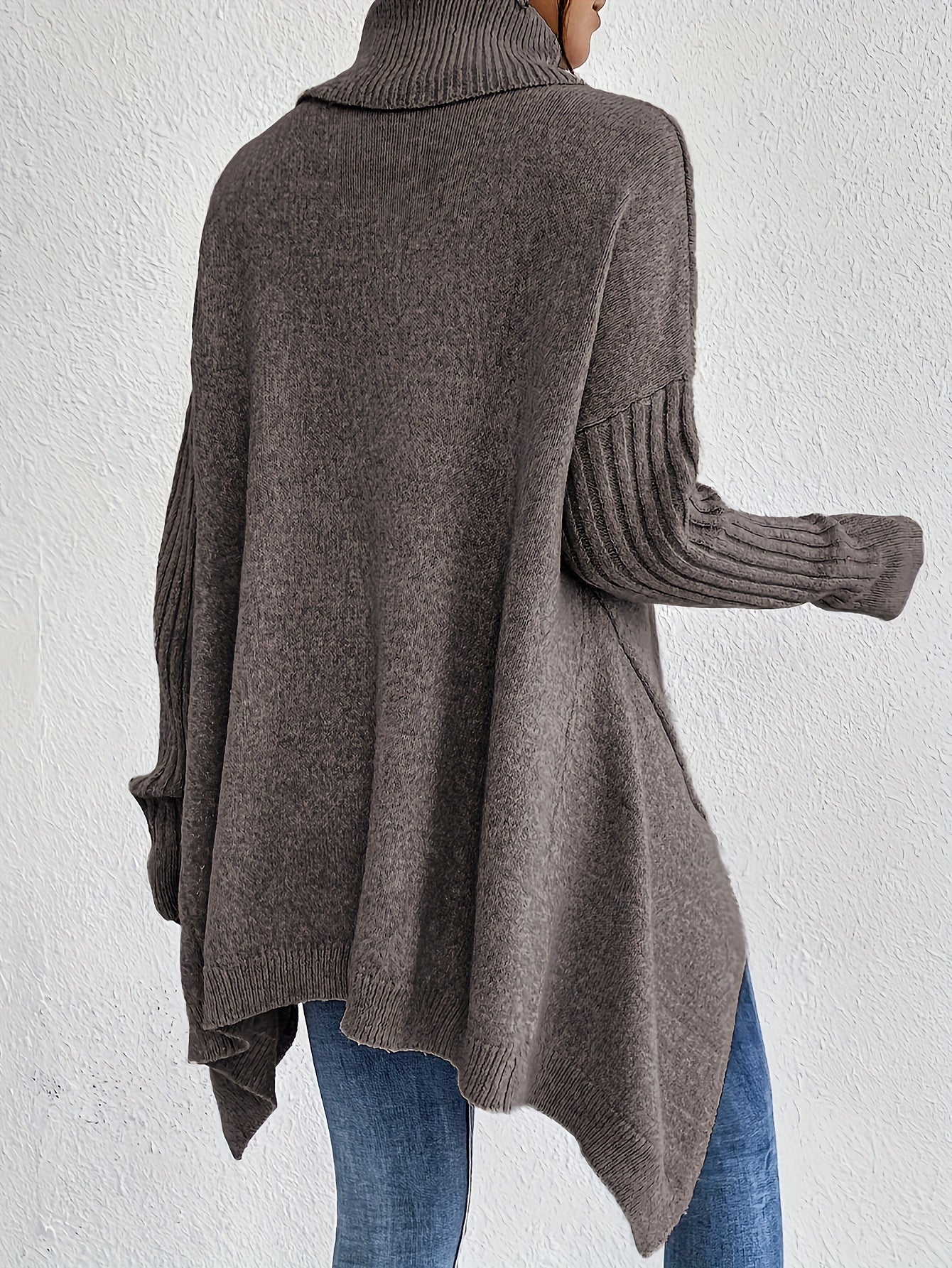 Audrey Cozy High Neck Draped Sweater: Cloud-Soft Knit for Elegant Comfort