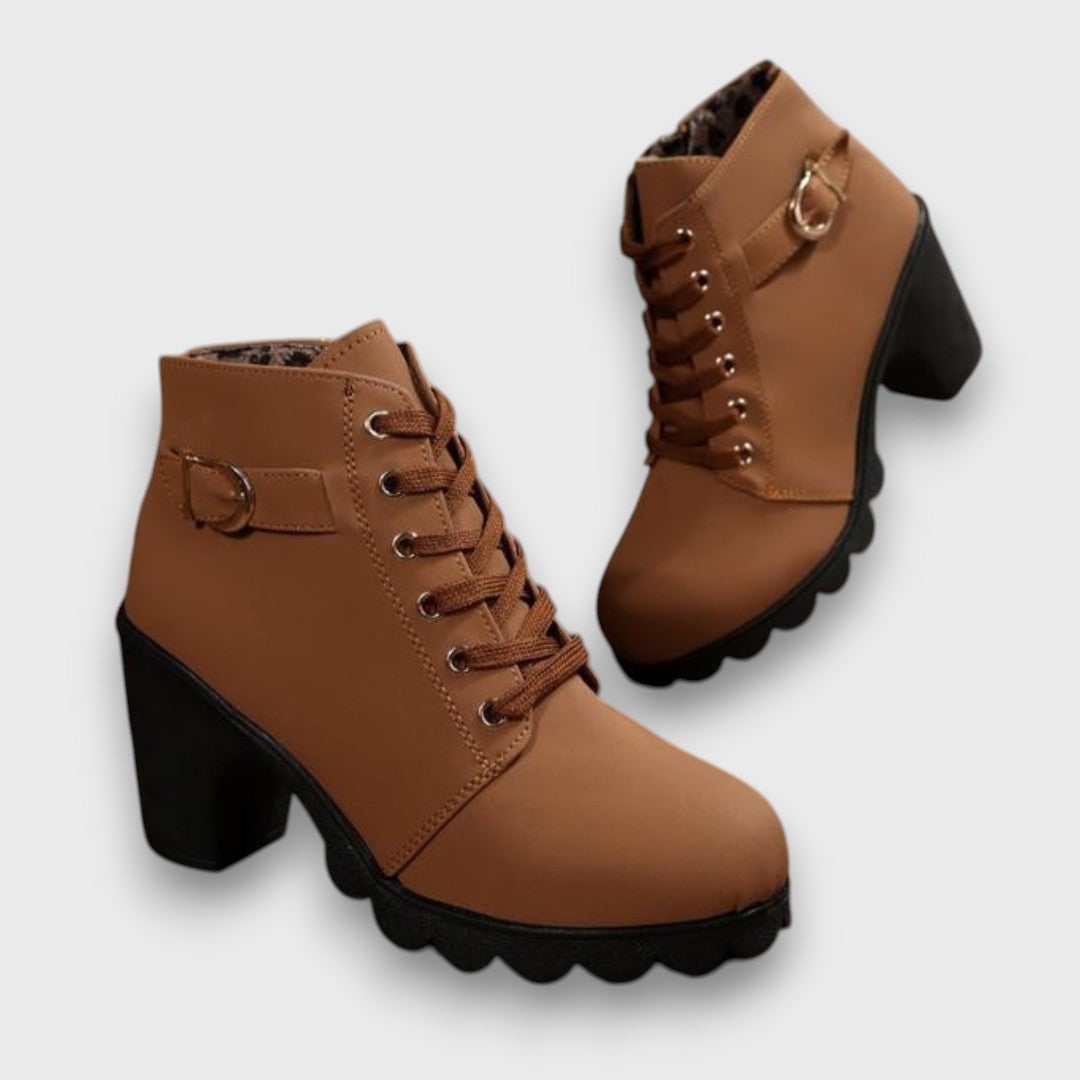 Ayla™ | Lace-Up Buckle Ankle Boots