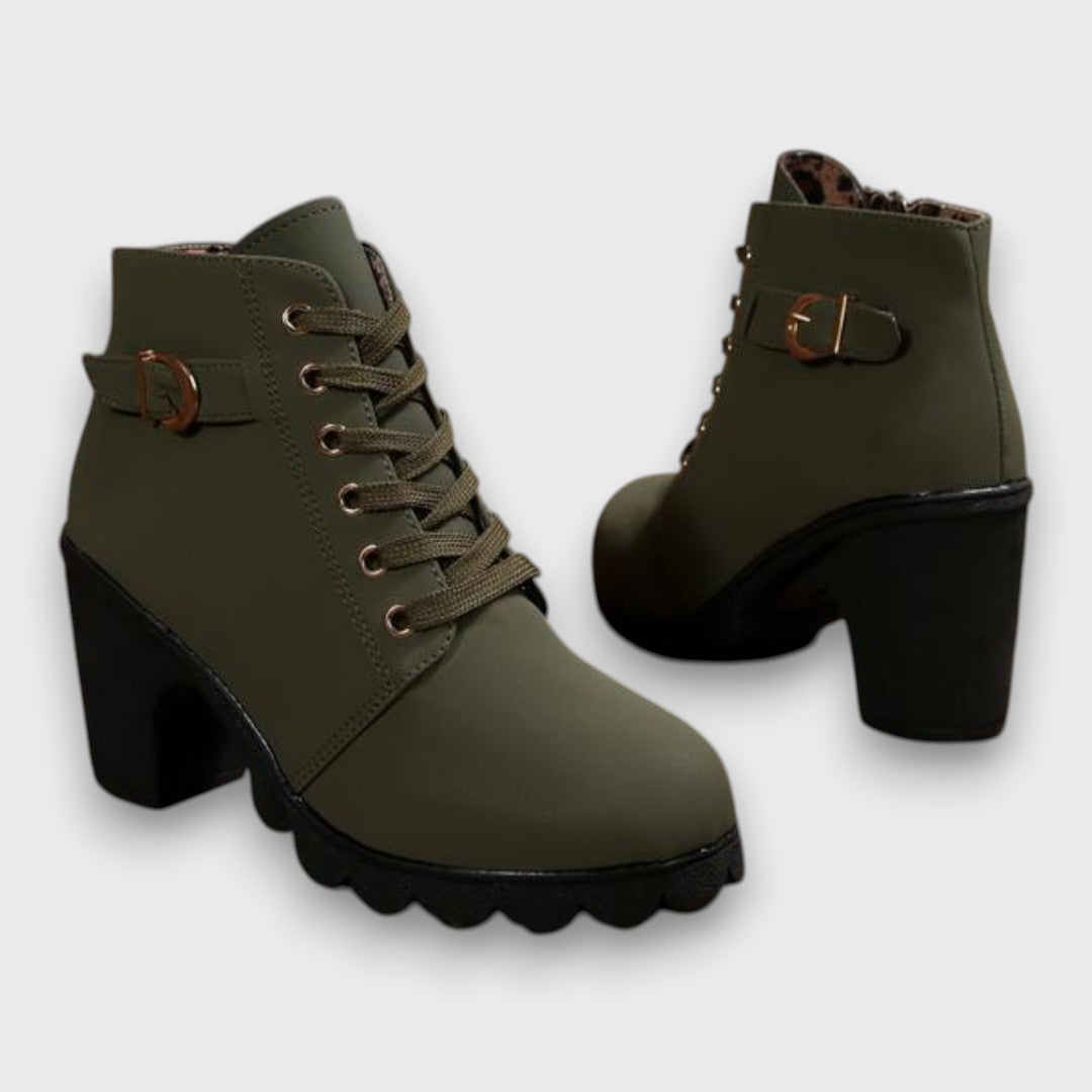 Ayla™ | Lace-Up Buckle Ankle Boots