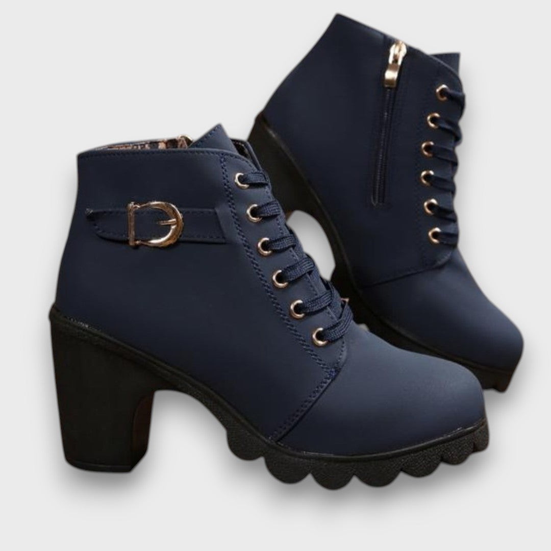 Ayla™ | Lace-Up Buckle Ankle Boots