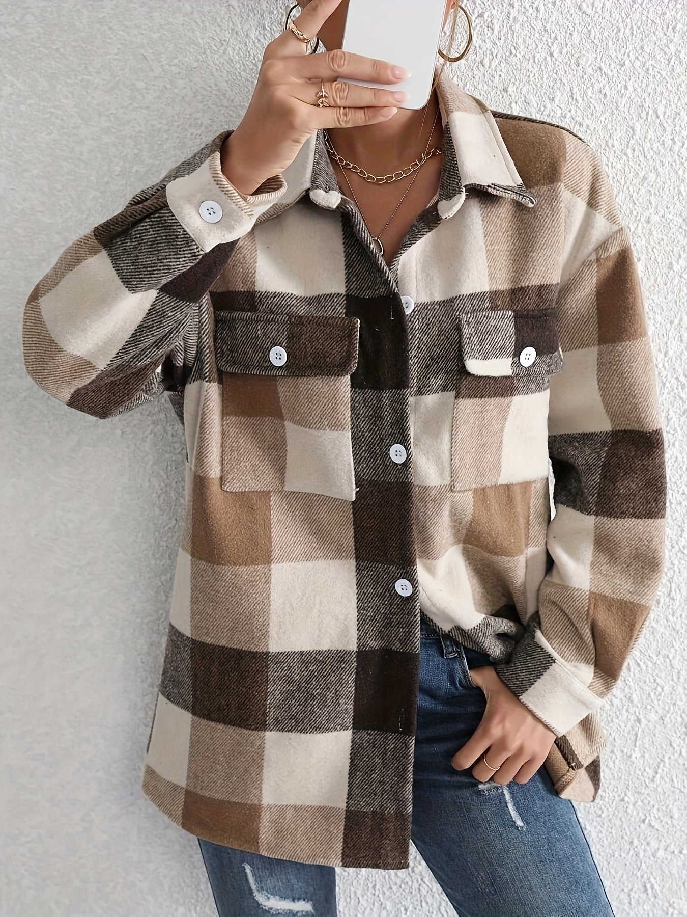 Aurora™ | Plaid Button-Front Jacket