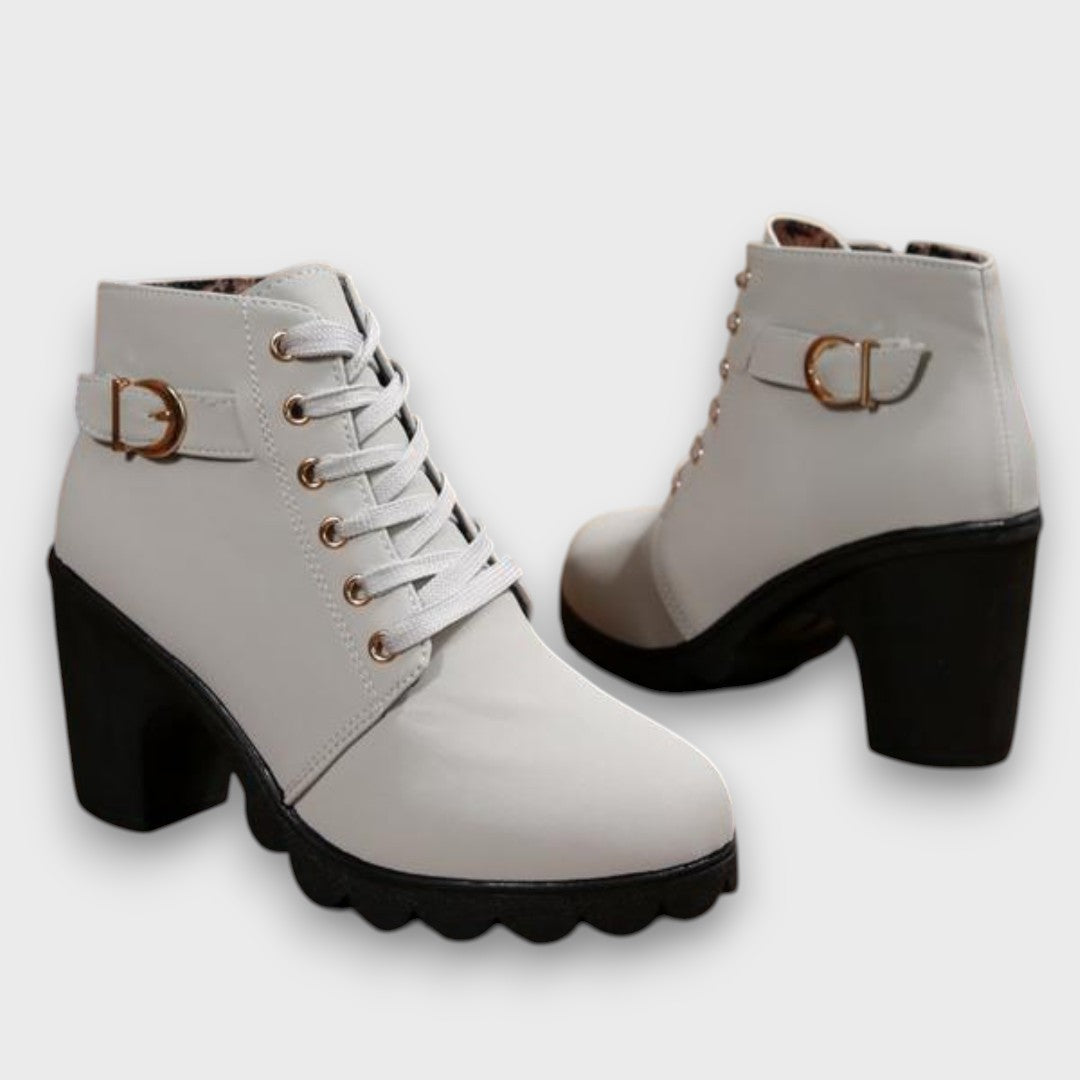 Ayla™ | Lace-Up Buckle Ankle Boots