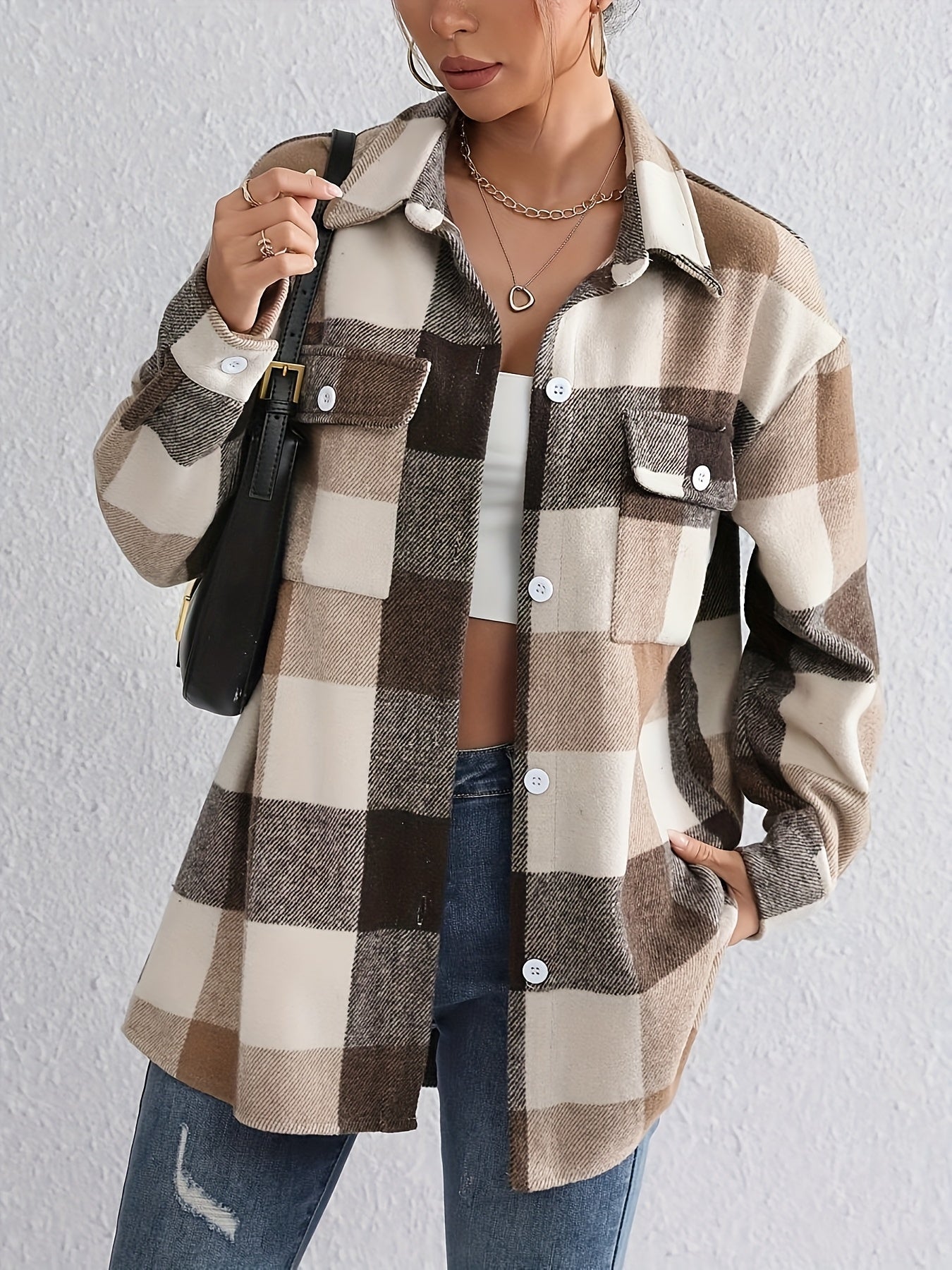 Aurora™ | Plaid Button-Front Jacket