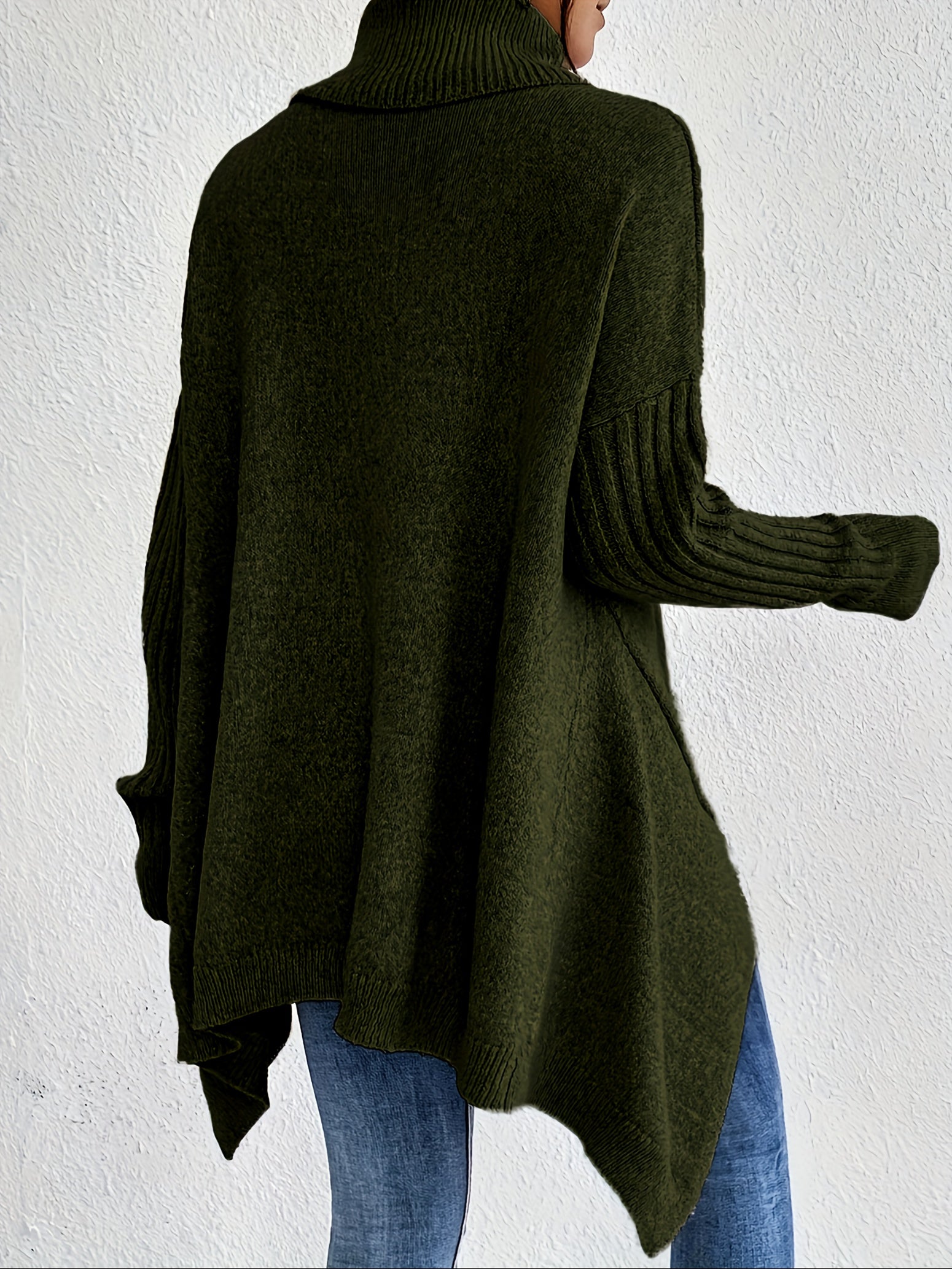Audrey Cozy High Neck Draped Sweater: Cloud-Soft Knit for Elegant Comfort
