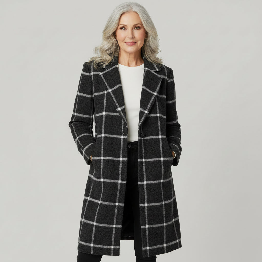 ADRIANA | PLAID WINTER TRENCH COAT