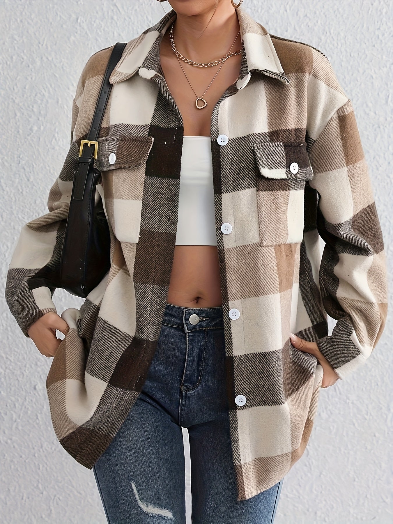 Aurora™ | Plaid Button-Front Jacket