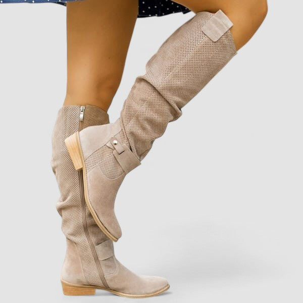 Hazel Orthopedic Western Boots: Comfortable Suede Style with Arch Support