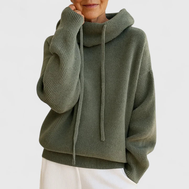 Marie Cozy Knit Women's Hoodie: Soft, Relaxed Fit, Versatile Everyday Sweater