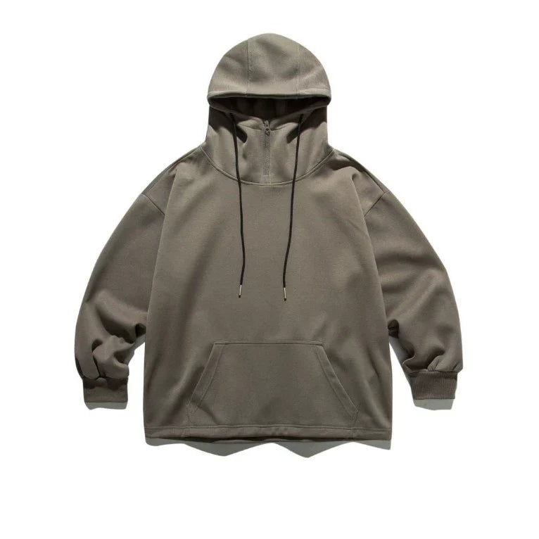Kazenari Quarter-Zip Hoodie: Soft Technical Blend, Relaxed Urban Comfort