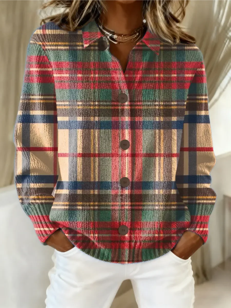 Nora | Soft Checked Holiday Blouse