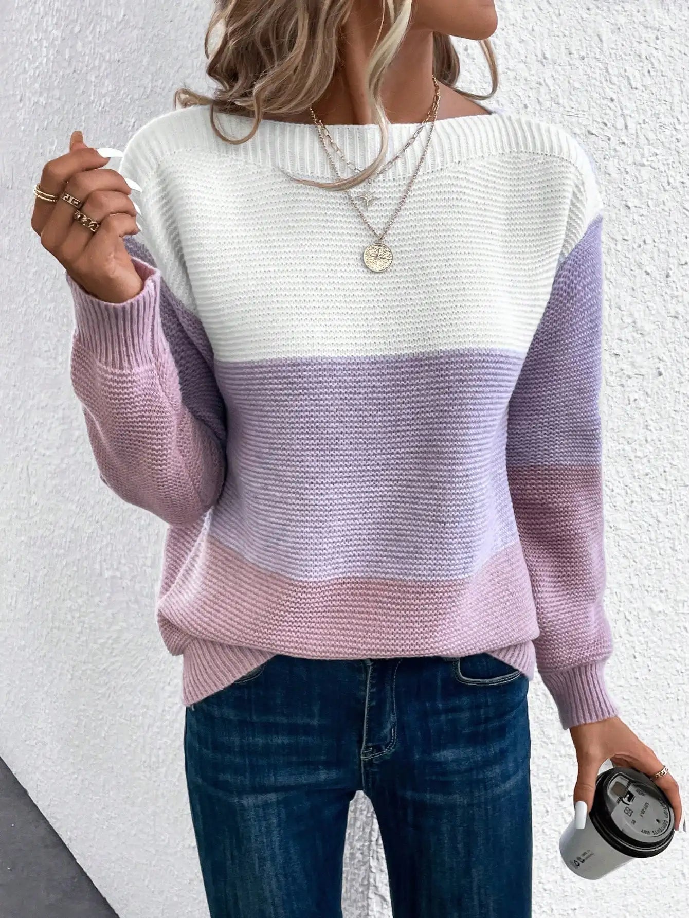 Grace Cozy Ombre Knit Sweater: Soft, Breathable, Relaxed Fit, Everyday Elegance