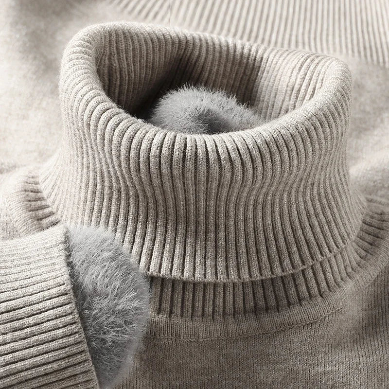 Premium Savoni Merino Wool Turtleneck Sweater Soft Warm Breathable Ribbed Fit