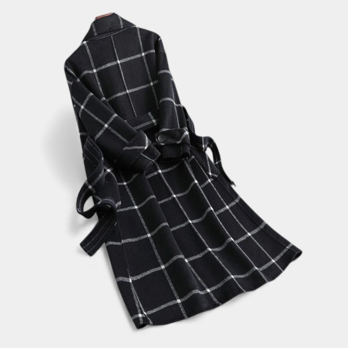 ADRIANA | PLAID WINTER TRENCH COAT