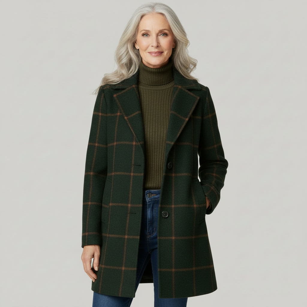 ADRIANA | PLAID WINTER TRENCH COAT