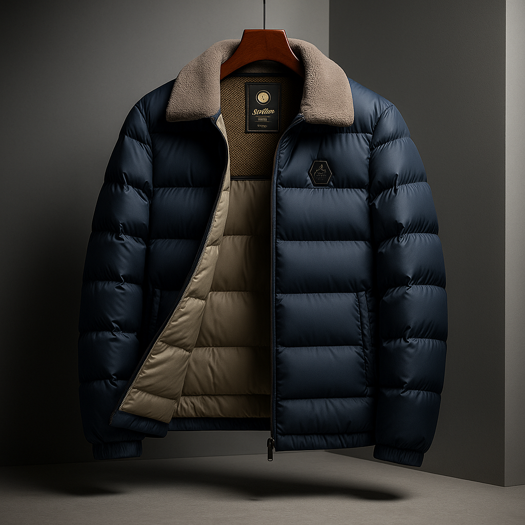 Premium Insulated Down Jacket: Padded, Warm, Dry Comfort with Fleeced Collar