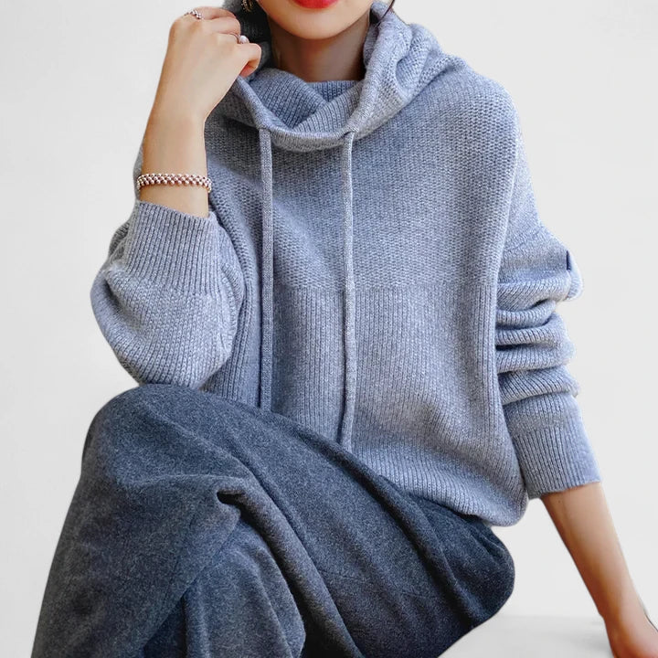 Marie Cozy Knit Women's Hoodie: Soft, Relaxed Fit, Versatile Everyday Sweater