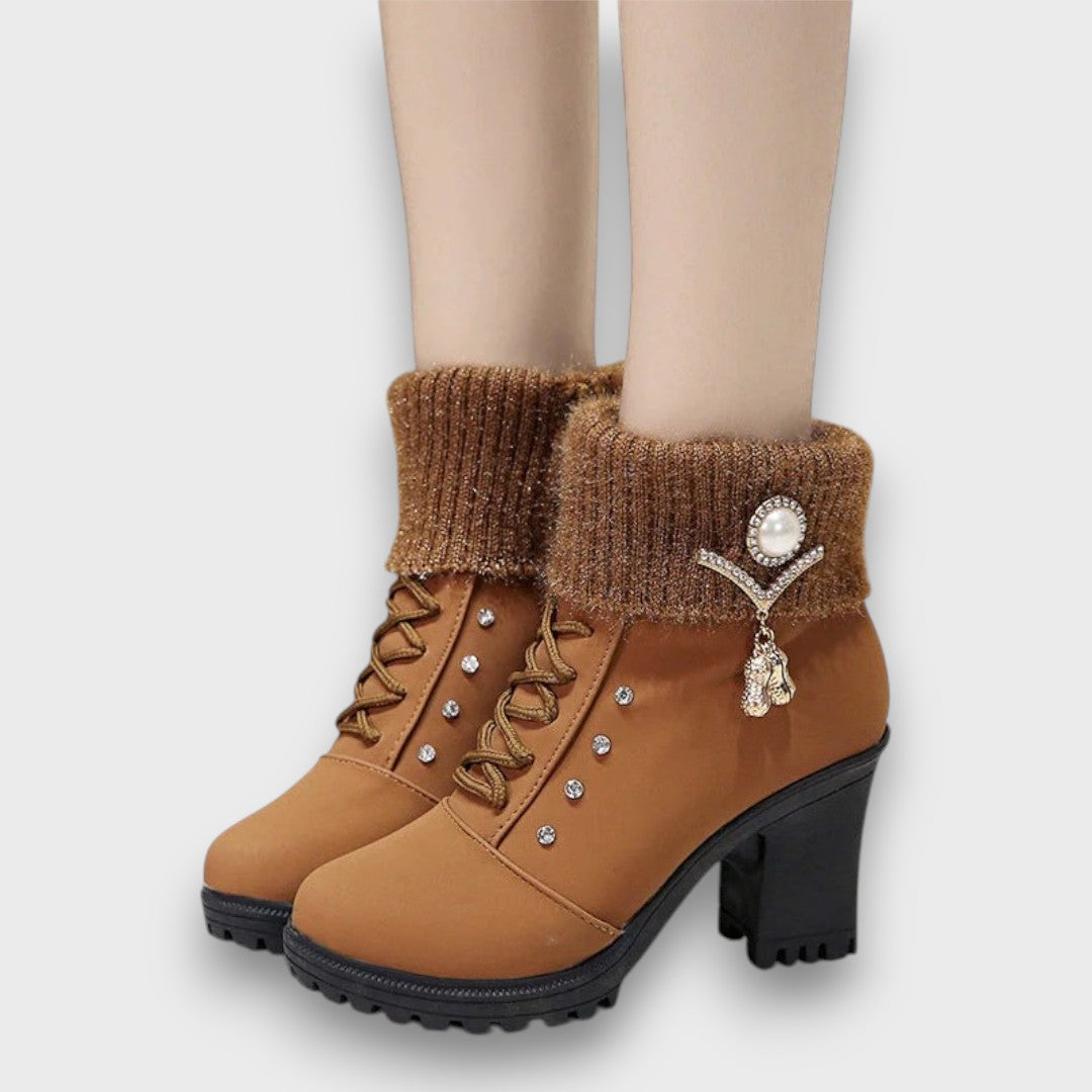 Raelynn™ | Knit-Cuff Winter Heeled Boots
