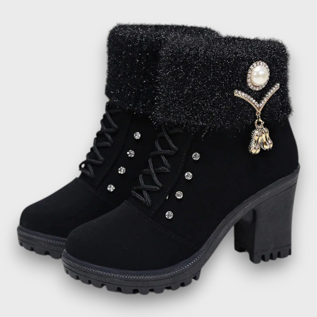 Raelynn™ | Knit-Cuff Winter Heeled Boots