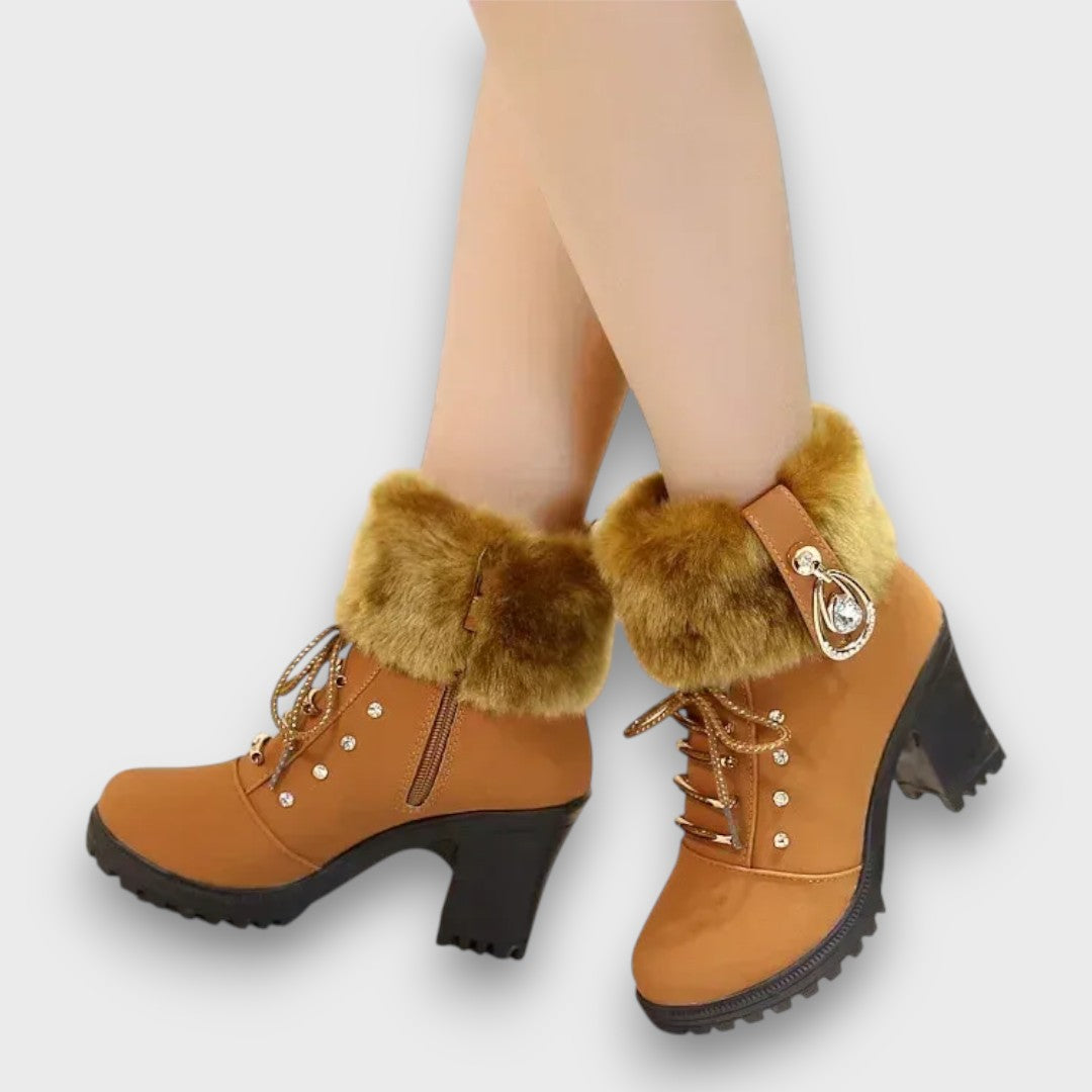 Raelynn™ | Knit-Cuff Winter Heeled Boots