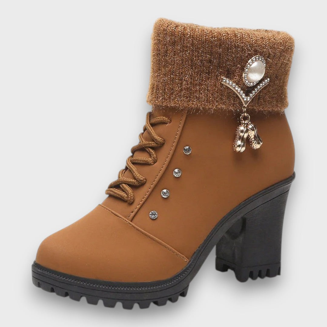 Raelynn™ | Knit-Cuff Winter Heeled Boots