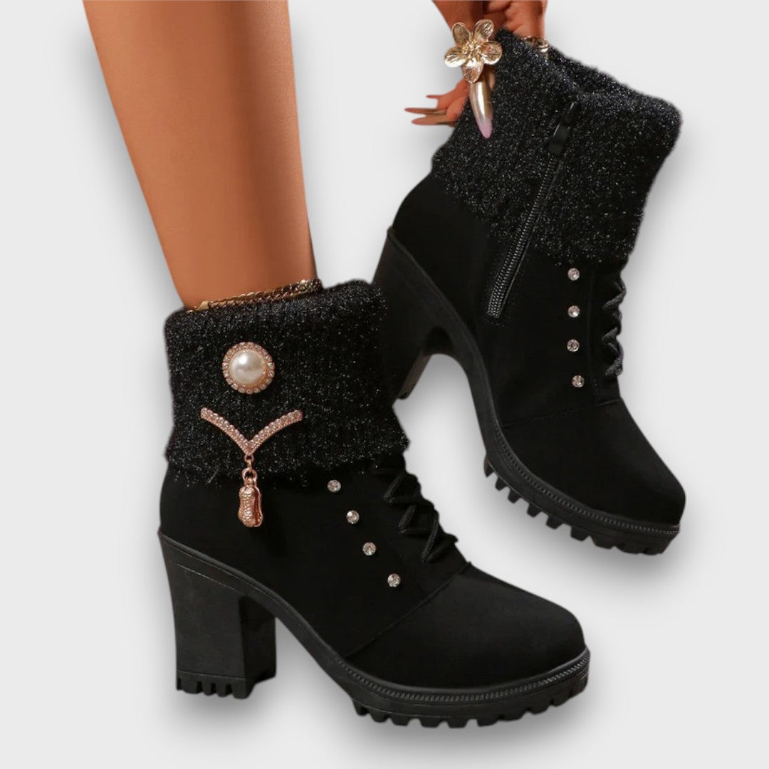 Raelynn™ | Knit-Cuff Winter Heeled Boots