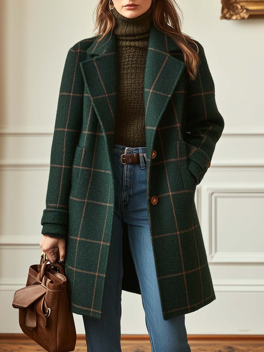 AVARON Elowen HeritageWool Check Coat