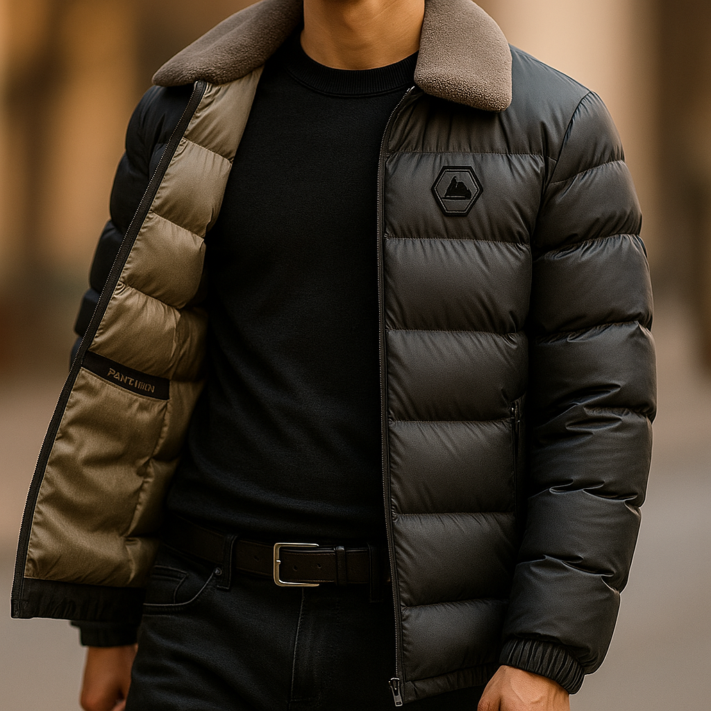 Premium Insulated Down Jacket: Padded, Warm, Dry Comfort with Fleeced Collar