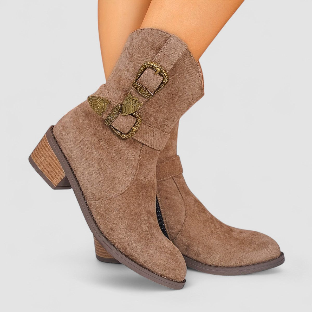 Rosa Orthopedic Western Boots for Women – Suede Comfort & Arch Support