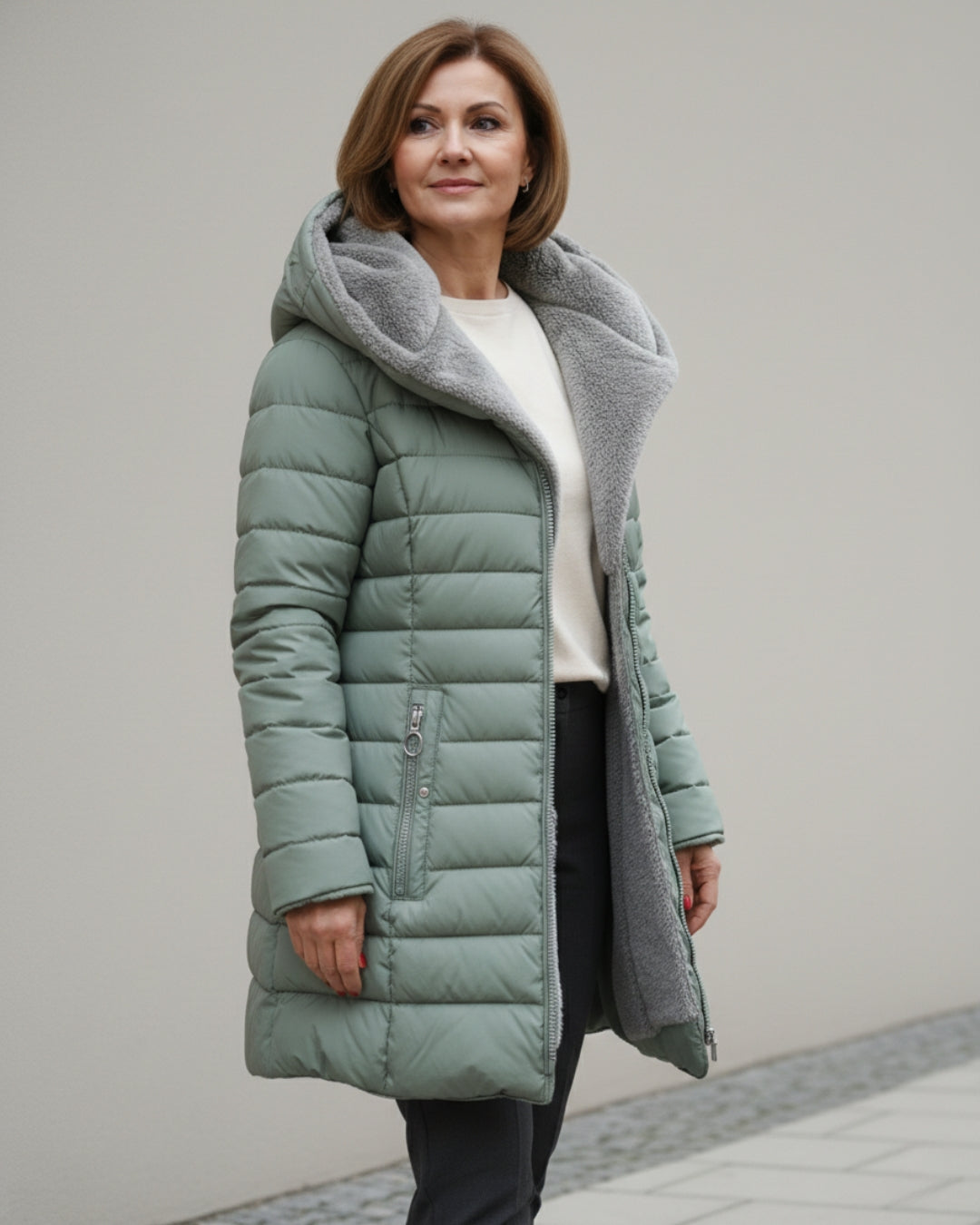 Cozy Fleece Lined Puffer Coat - Warm Winter Outdoor Jacket for Women