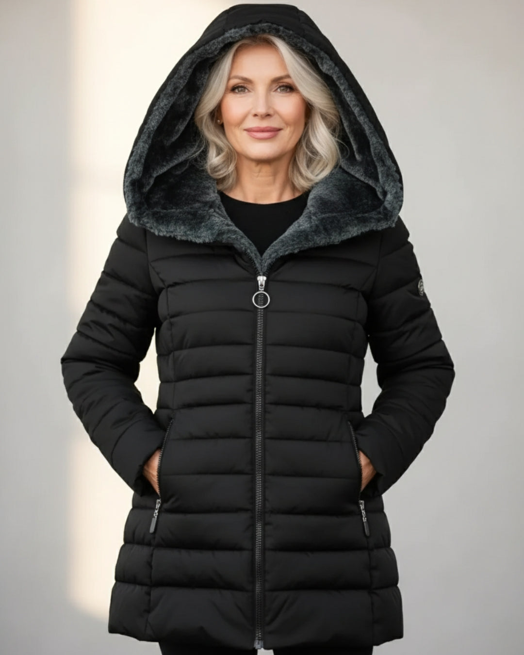 Cozy Fleece Lined Puffer Coat - Warm Winter Outdoor Jacket for Women
