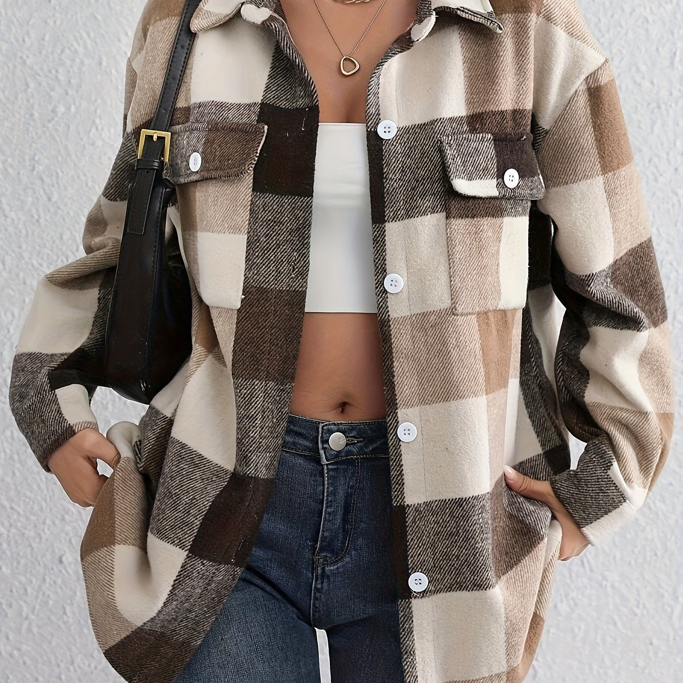 Aurora™ | Plaid Button-Front Jacket