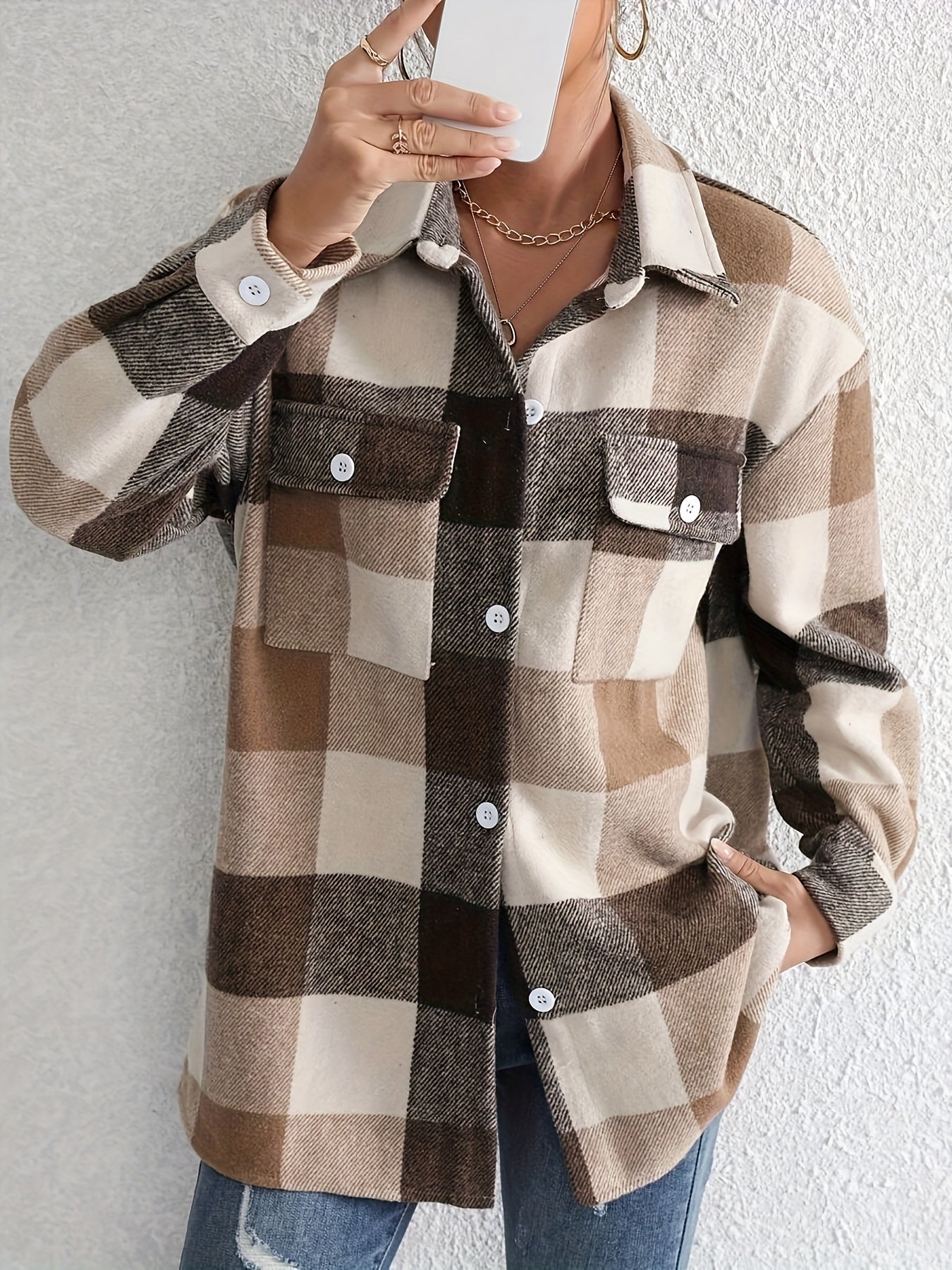 Aurora™ | Plaid Button-Front Jacket