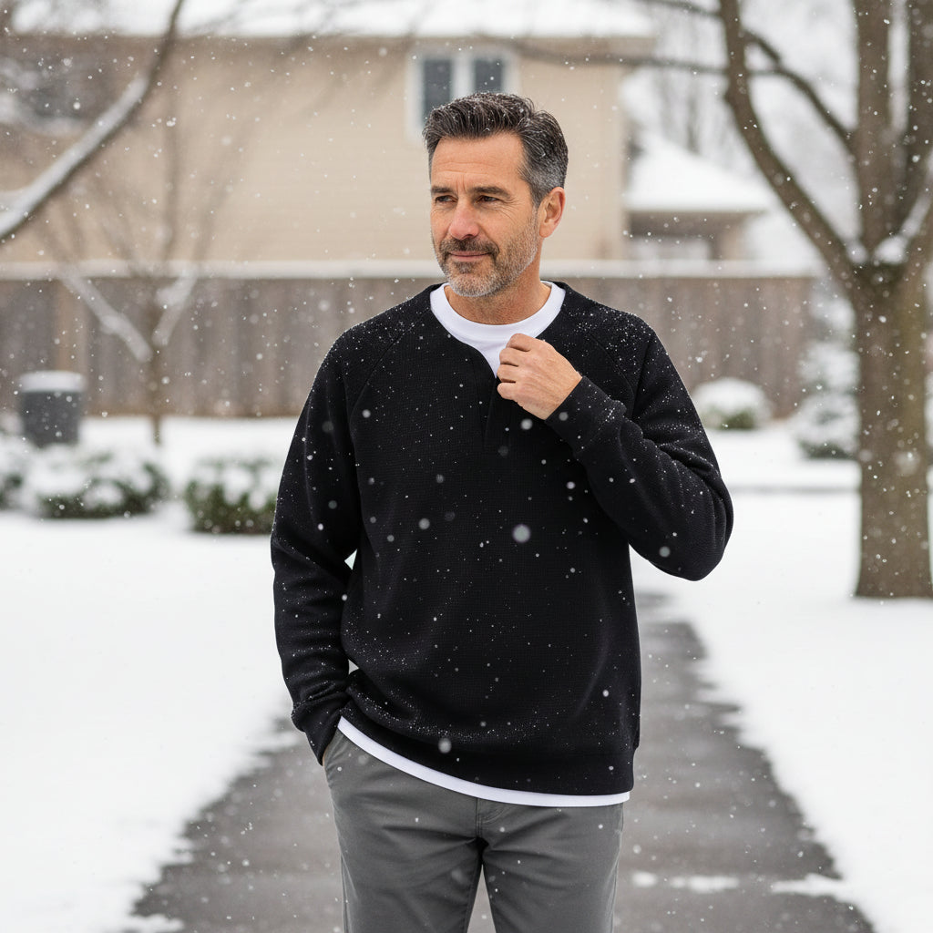 AVARON Logan Long Sleeve Waffle Knit Thermal Shirt