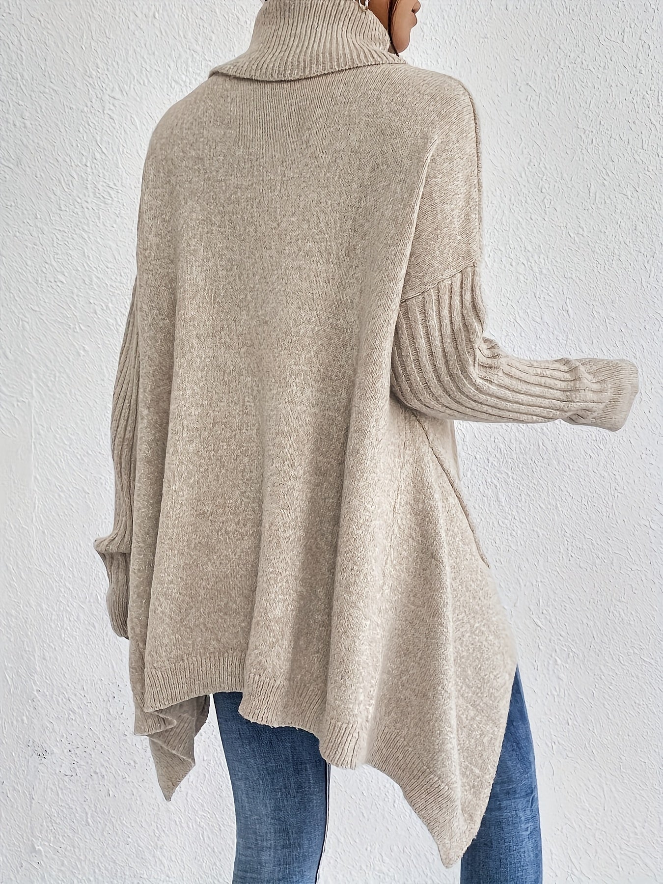 Audrey Cozy High Neck Draped Sweater: Cloud-Soft Knit for Elegant Comfort
