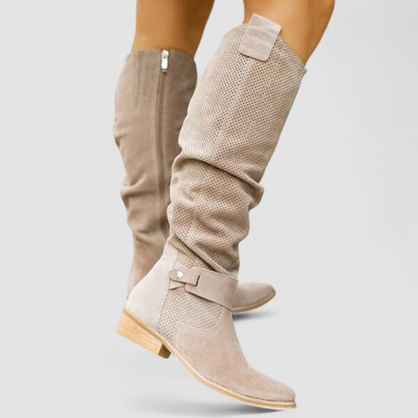 Hazel Orthopedic Western Boots: Comfortable Suede Style with Arch Support