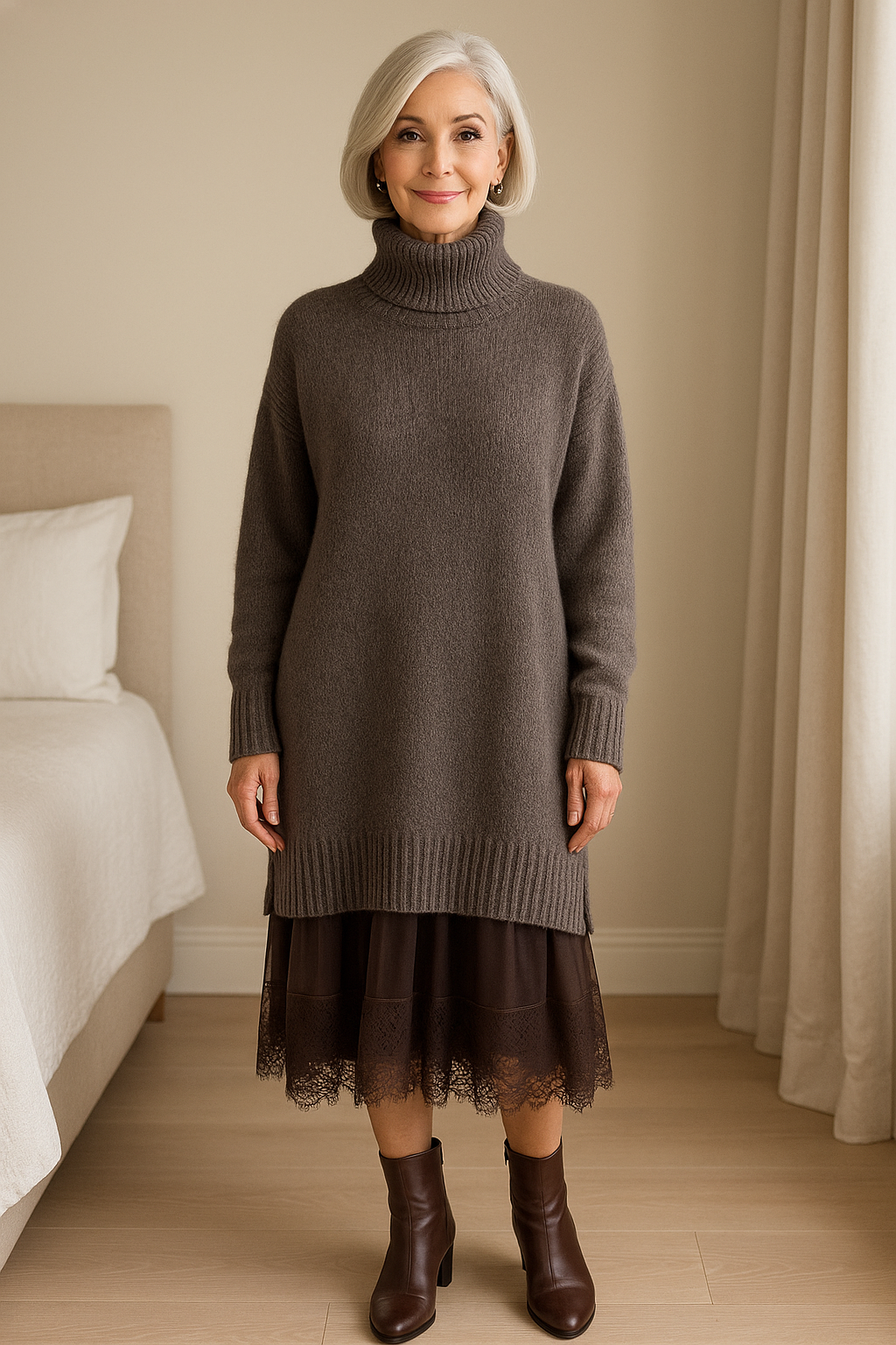 Aurette™ | Cashmere-Touch Turtleneck Lounge Sweater