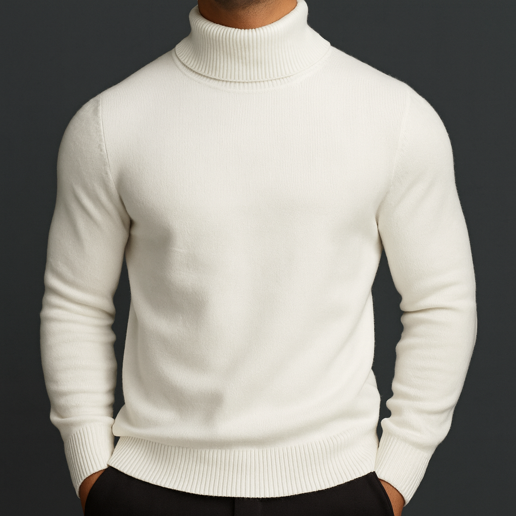 Premium Savoni Merino Wool Turtleneck Sweater Soft Warm Breathable Ribbed Fit