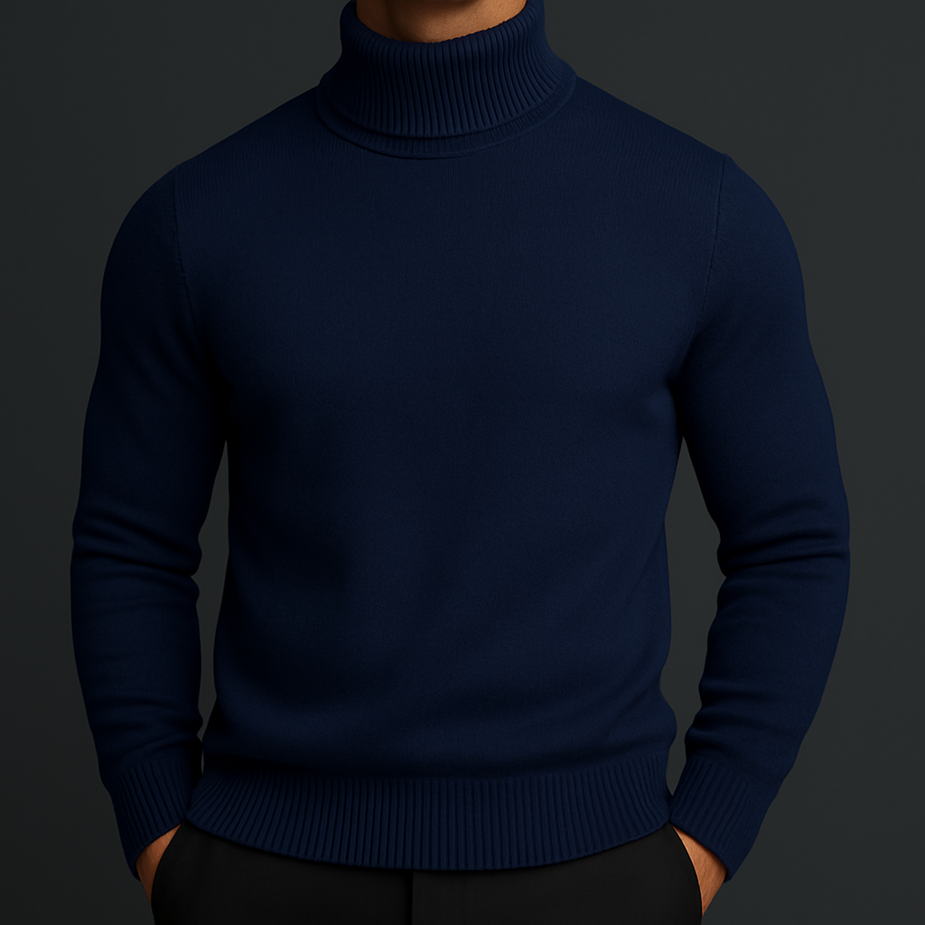 Premium Savoni Merino Wool Turtleneck Sweater Soft Warm Breathable Ribbed Fit