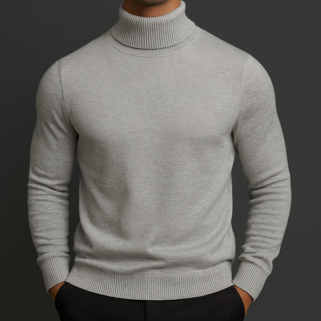 Premium Savoni Merino Wool Turtleneck Sweater Soft Warm Breathable Ribbed Fit