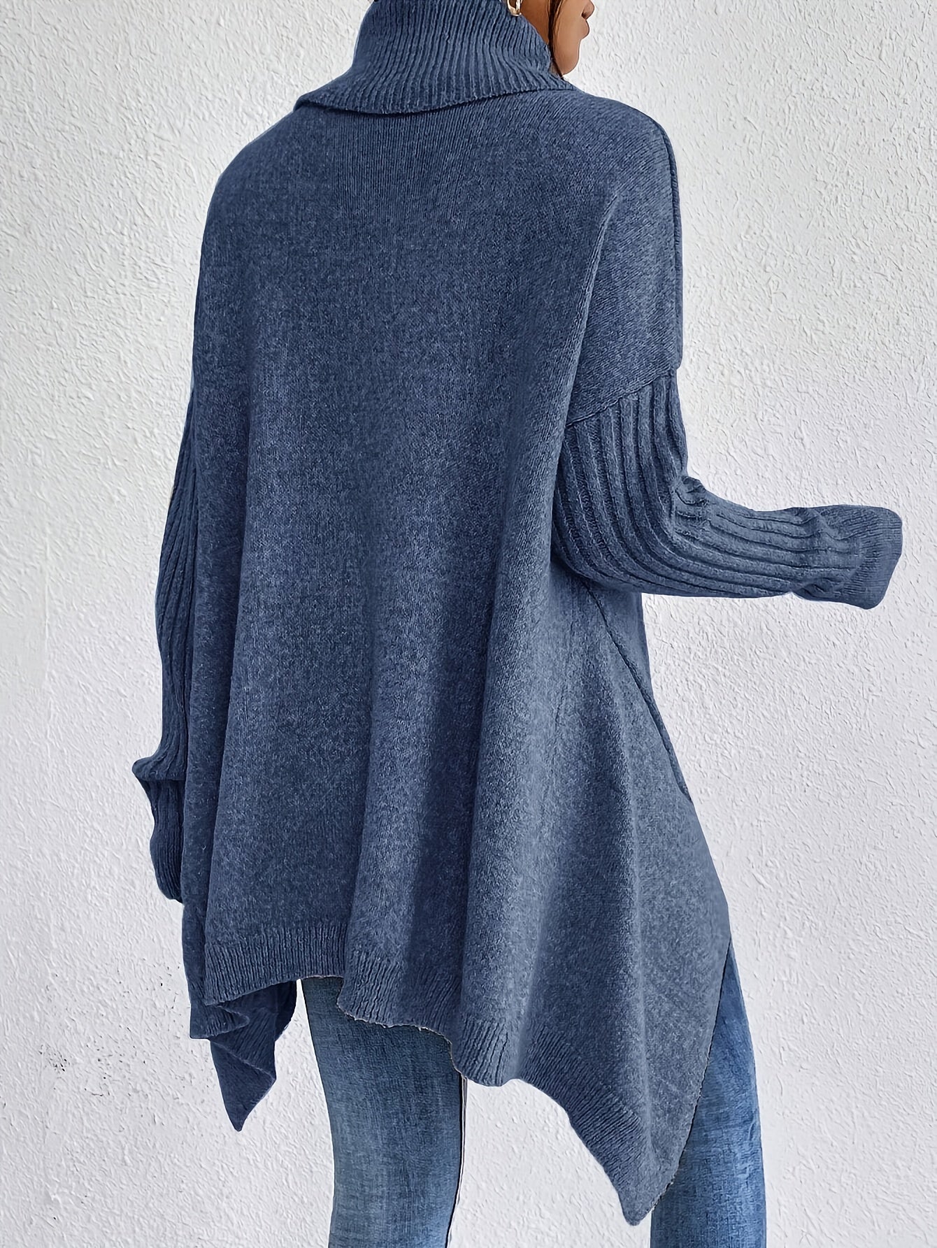Audrey Cozy High Neck Draped Sweater: Cloud-Soft Knit for Elegant Comfort