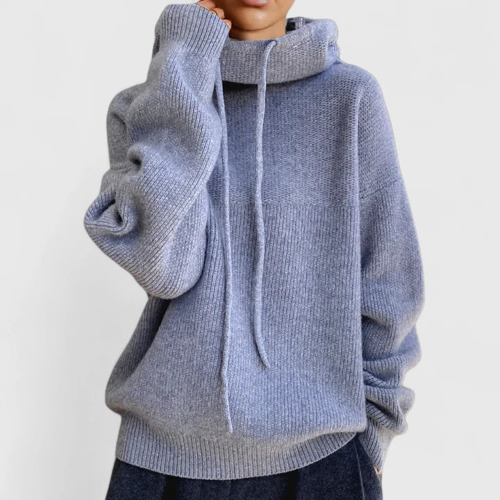 Marie Cozy Knit Women's Hoodie: Soft, Relaxed Fit, Versatile Everyday Sweater