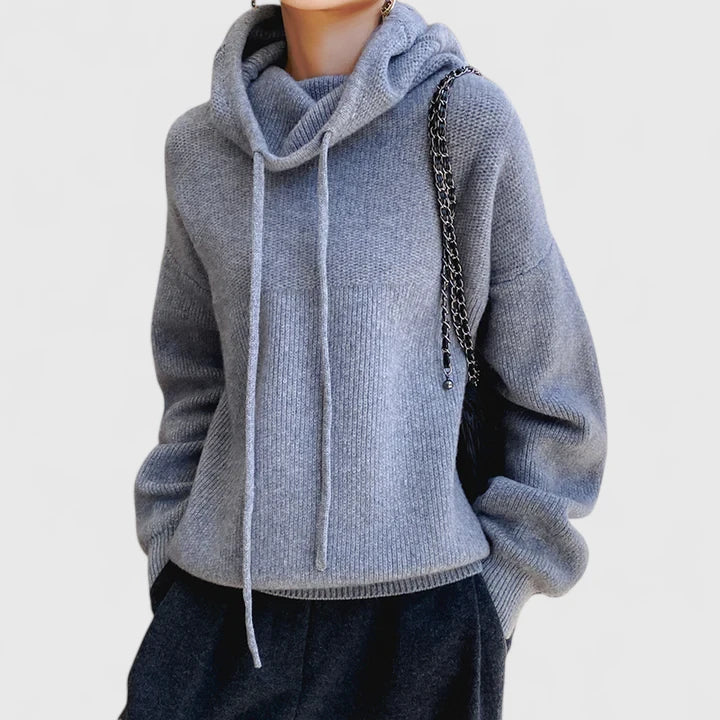 Marie Cozy Knit Women's Hoodie: Soft, Relaxed Fit, Versatile Everyday Sweater